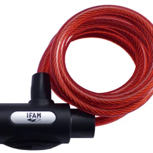 000502R Cable para bicicleta Spiral Junior 180 cm X 8 mm, color rojo